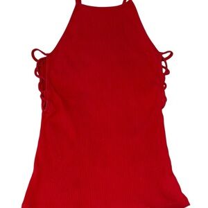 Ambiance Vibrant Red Ribbed Top ❤️